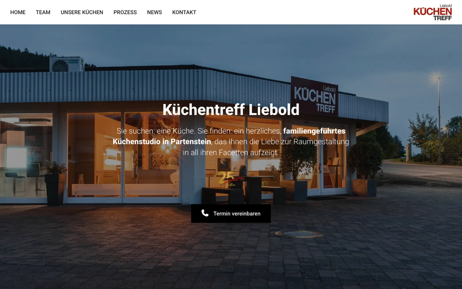 Küchentreff Liebold website with kitchen gallery and contact form